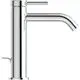 Chromfarbene Armatur von Ideal Standard mit schwenkbarem Auslauf und seitlichem Hebel zur Wasserregelung. Klar strukturiertes Design für moderne Badezimmer.